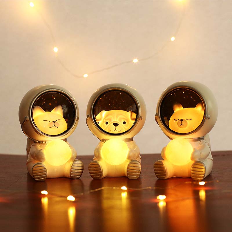 Lampe de chat astronaute pour animaux de compagnie, veilleuses USB  mignonnes pour enfants, cadeau d'anniversaire
