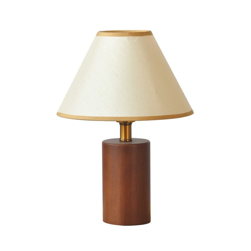 lampe de chevet bois brut naturel allumée