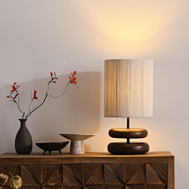 Lampe de table simple moderne veilleuse en bois massif pour