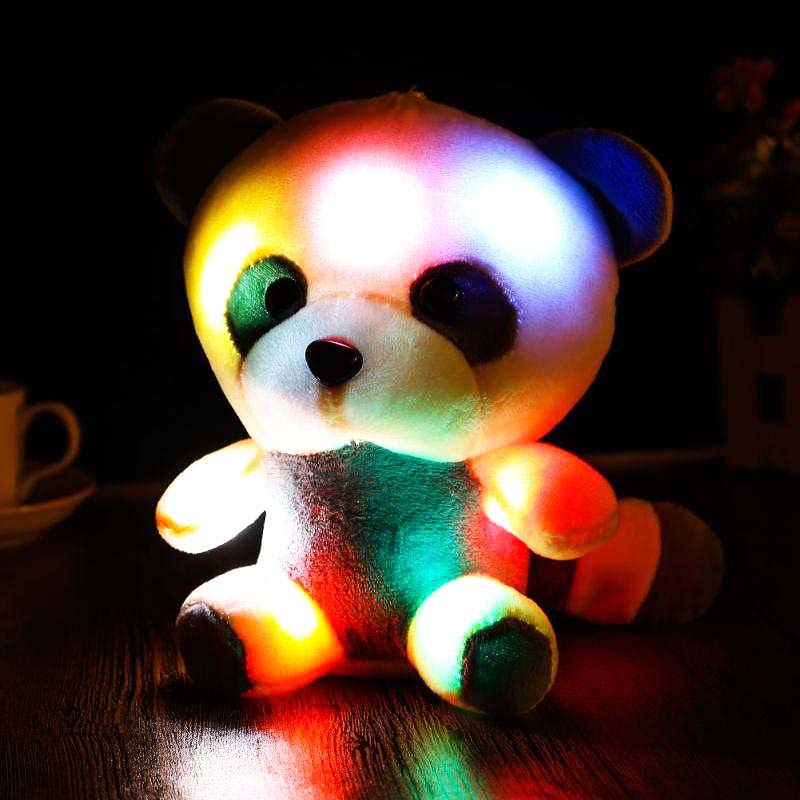 Peluche Lumineuse Panda, Peluche Panda LED Plush Panda, Mignon Coussin en  Peluche Jouets en Peluche de Panda avec Coloré Lampe Animal en Peluche