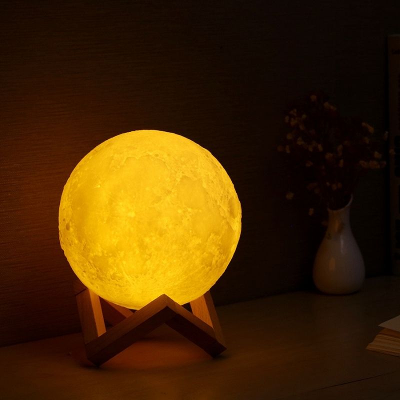 Lampe veilleuse à poser pleine lune 15 cm - Beige clair - Kiabi - 29.99€